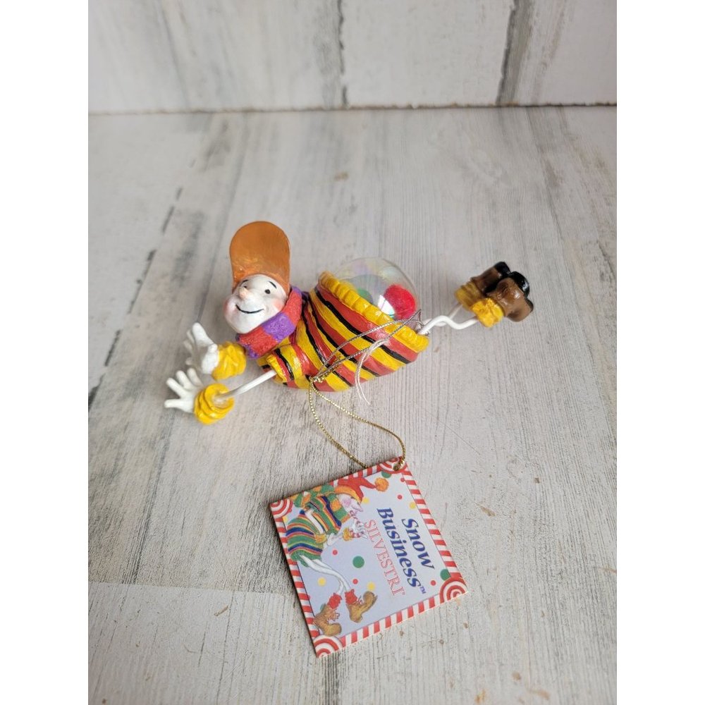 Silvestri‎ snowman guy snow unique vintage ornament Xmas pom pom